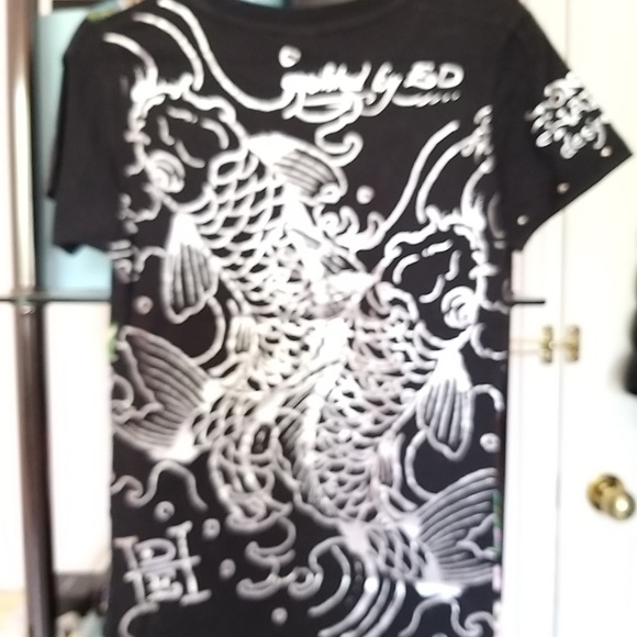 NEW Ed. Hardy Koi Fish Kids T Shirt - Size XL BLK, SILVER, MULTI - Picture 11 of 11